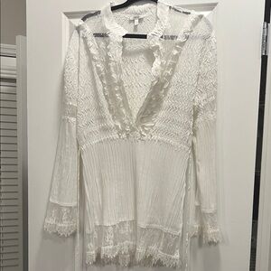 Cache White Lace Blouse